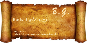 Boda Gyöngyi névjegykártya