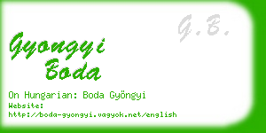 gyongyi boda business card
