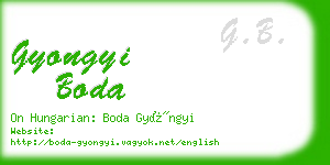 gyongyi boda business card